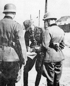 Переговори німецьких та польських офіцерів на Личаківській рогатці (колишнє передмістя Львова)